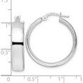 thumbnail image 4 of Sterling Silver Rhod-plated Polished Hoop Earrings - 27.1mm- Made In Italy, 4 of 6
