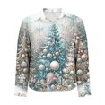 thumbnail image 6 of Enjoytime Shirts for Women Vintage Printed Long Sleeve V-Neck Button Down Blouses Fashion Casual Xmas Holiday Plus Size Fall Tops, 6 of 6