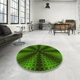 thumbnail image 4 of Ahgly Company Machine Washable Indoor Square Transitional Dark Lime Green Area Rugs, 5' Square, 4 of 7