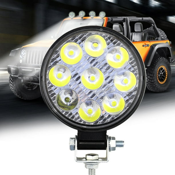 Faro LED, 27 W, 9 LED, redondo, minifaro LED redondo para coche, faro para motocicleta, muy versátil