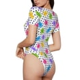 thumbnail image 2 of Saiise Motif Ours et Pois Grenouillère à Manches Courtes Col Rond Pyjama Extensible avec Fermeture à Pression-TTG, 2 of 7