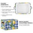 thumbnail image 2 of Yayeee Canvas Storage Basket with Handles for Shelves Fabric Bins Closet Organizer, Blue Plaid Lemon, 2 of 8