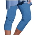 thumbnail image 1 of Pantalones Umfun para mujer, informales, con cintura elástica, para playa, suaves, deportivos, con control de abdomen, para correr, ciclismo, yoga, entrenamiento, azul, talla S, 1 of 5