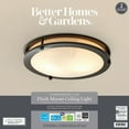 thumbnail image 3 of Better Homes & Gardens Classic 12" Bronze Flushmount Ceiling Light, Frosted Glass Shade, Bulb Included, 3 of 9
