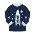 thumbnail image 5 of Xudanell Boys Pajamas 100% Cotton Planet Pjs Toddler 2 Piece Sleepwear Kids Clothes Set Size 3t -10t Navy,Size 8-9 Years, 5 of 8