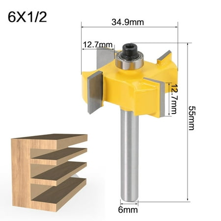 

Fule T type Router Bit 6mm Shank Wood Milling Cutter with Bearing for Woodworking