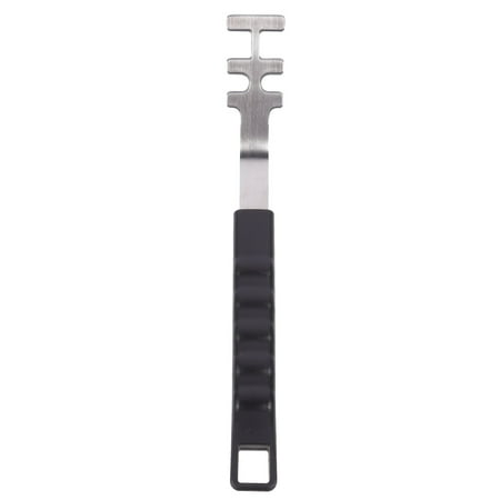 

1pc Heat-resistant Grill Mesh Hand Puller Stainless Steel Grill Handle (Black)