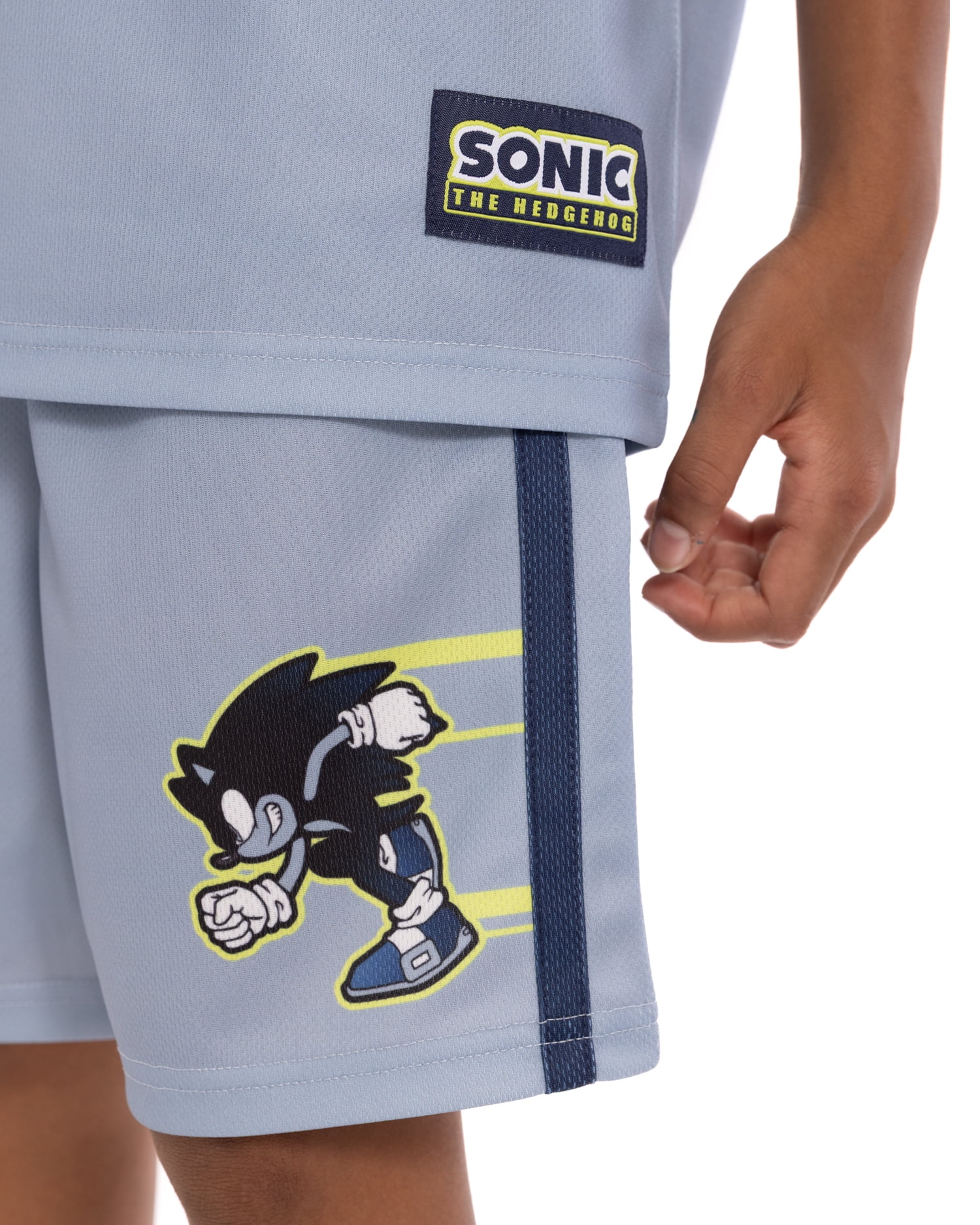 Sonic the Hedgehog Boys V Neck Football Jersey and Shorts Set, 2 Piece, Sizes 4-16