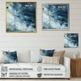 thumbnail image 4 of Designart "Abstract Element Fight In White And Blue II" Abstract Shapes Floater Framed Wall Art Living Room, 4 of 5