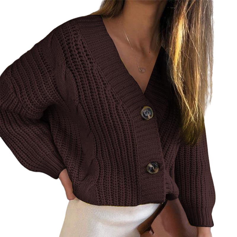 Hilltip Women's Short Solid Color Cardigan Sweater Elegant Long Sleeve V Neck Hedging Tops Casual Streetwear Fashion Coat, Size: Large, Black