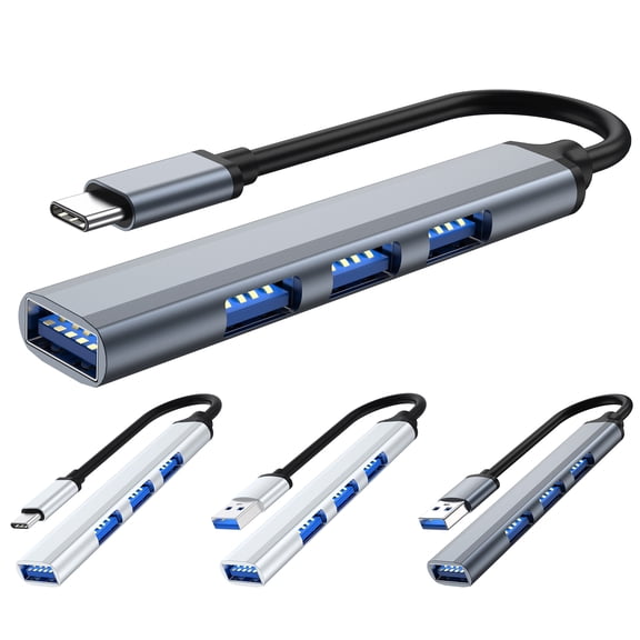 Happy Date 4 Port USB 3 0 Ultra Slim Data Hub for MacBook Mini Surface Pro XPS Laptop USB Flash Drives Mobile Hard Drive