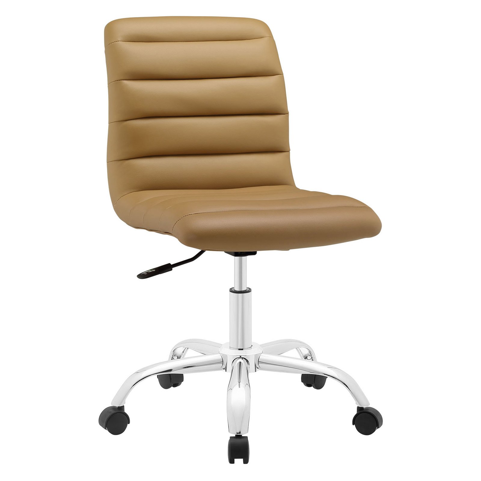 Modway Ripple Armless Mid Back Leatherette Office Chair, Multiple