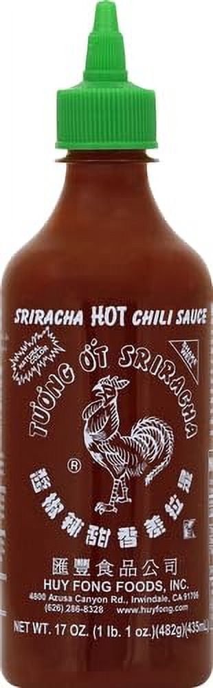 Pack of 12, Huy Fong Sri Racha Hot Chili Sauce, 17 oz