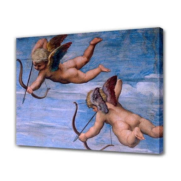 Cupid Angel Shooting Arrows Canvas Poster Bedroom Decor Sports Landscape Office Room Decor Gift,Frame-style,24x36inch(60x90cm)