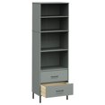 thumbnail image 3 of vidaXL Bookcase with 2 Drawers Grey 60x35x180 cm Solid Wood OSLO, 3 of 5