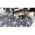thumbnail image 2 of Jill Zarin’s Uptown Round Diamond Modern Area Rugs, Navy, 2 of 8
