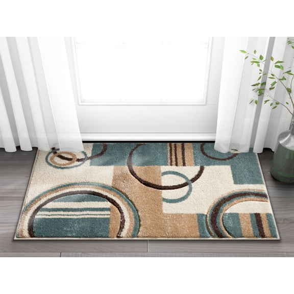 Well Woven Ruby Galaxy Waves Modern Geometric Mint 2' x 3' Area Rug