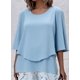 thumbnail image 3 of Top y pantalones LOZ de 2 piezas azules de doble capa para mujer, 3 of 6