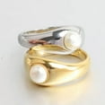 thumbnail image 5 of EOEMY 9.5mm Silver Gold Aaa Pearl Band Women'S Stainless Steel Fashion Rings Size 6-10, 5 of 6