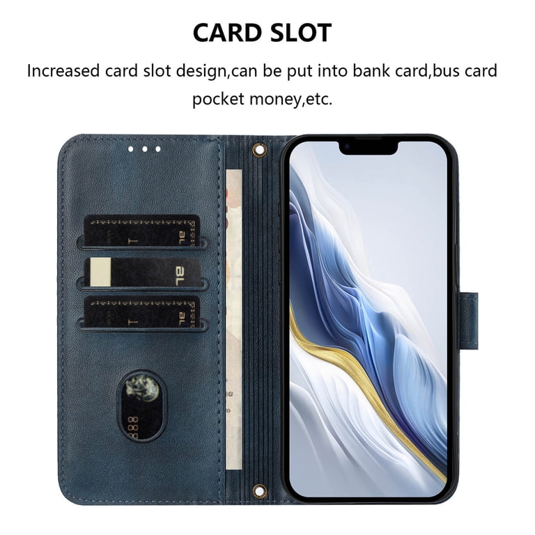 ｍｏｔｏ ｇ１３ケース付き Case for MOTO G13 4G Wallet Phone Cover with Wrist Strap, Card