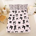 thumbnail image 5 of Erosebridal Black Bowtie Kids Queen Sheet Sets,Cute Polka Dots Kawaii Stars Bed Set For Girls 4 Pieces, 5 of 6