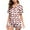 White, variant on Fashion Floral Print Pajama Set - Short Sleeve Button Top & Stretchy Shorts, Trendy Two-Piece Sleepwear for Women,Green L