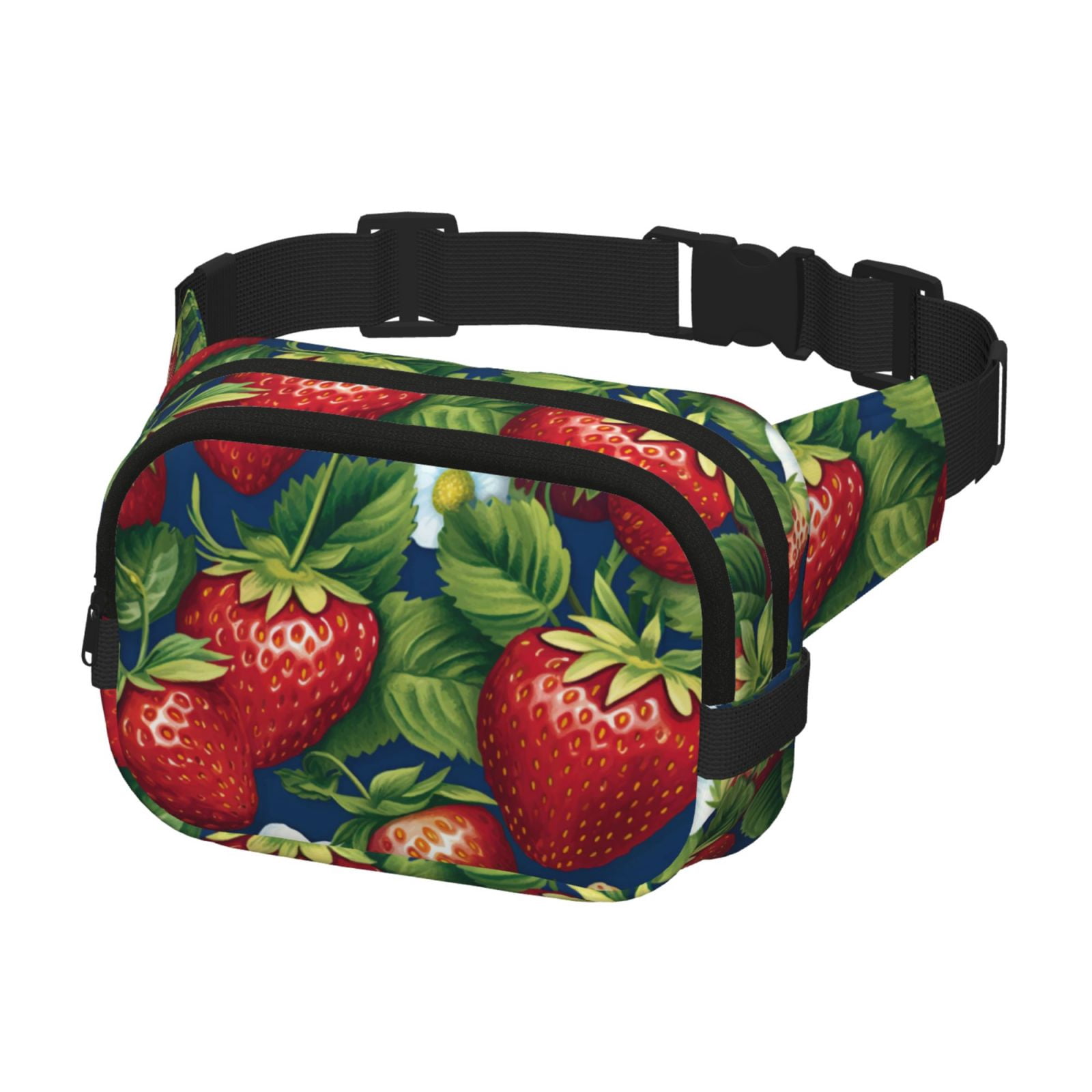 Hirioo Strawberry2 for Double Layer Waist Bag Adjustable Fanny Pack For Travel Running Hiking