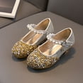 thumbnail image 2 of EnJoCho Fashion Summer Children Sandals Girls Fashion Golden Shoes Low Heel Buckle Shiny Pearl Sequins Dress Dance Shoes Toddler Kids Cute Shoes, 2 of 6
