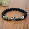thumbnail image 2 of RSAMD Fashion Men's Women' s Natural Lava Stone Owl 8MM Beads Charm Bracelets Jewelry-505-32, 2 of 3