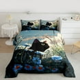thumbnail image 2 of jejeloiu Cute Animal Cat Bedding Comforter Set,Kawaii Daisy Pattern Twin Comforter Sets,Blue Black Bedding Set For Teens,Beathable Home Decor Reversible,2 Pieces, 2 of 8