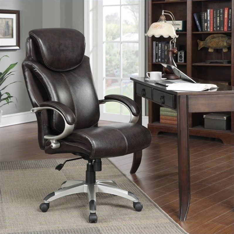 Serta Health & Wellness Big & Tall Bonded Leather Executive Office