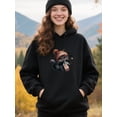 thumbnail image 4 of Friendly Black Cat Hoodie for Women and Men, Unisex Casual Pullover Sweatshirt, Cozy Funny Cat Graphic Top, Everyday Outfit Gift Idea for Cat Lovers and Friends, 4 of 5