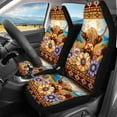 thumbnail image 3 of KUIFORTI Hippie Flower Car Seat Covers Full Set 4 Pcs Front Seats and Rear Bench Cover Protector Highland Cow Removable Automotive Accessories Easy to Install Universal Fit Most Cars, 3 of 7