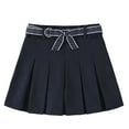 thumbnail image 2 of CUZIBR Girls Pleated Skirts School Uniform Casual Dailywear Elastic Waist Solid Color High Waist Spring Mini Skirt For Teen Girls,Blue,9-10 Years, 2 of 5
