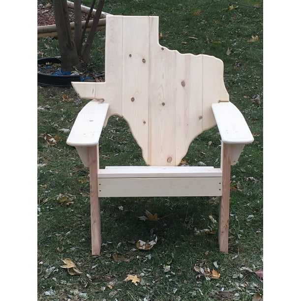 White Pine S Texas Adirondack Chair With Armrests Natural Color Com White Pine S Texas Adirondack Chair, Texas Made Outdoor Furniture
