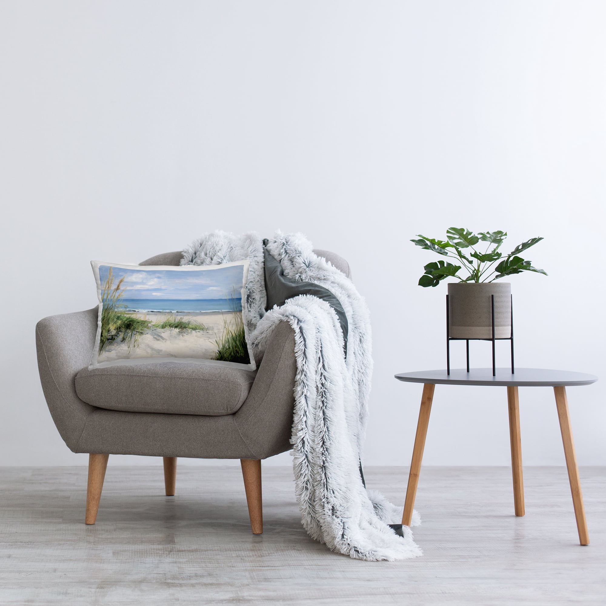 Stupell Industries Tall Grasses by Beach Coast Decorative Printed Throw Pillow, design by Sally Swatland, 14 x 7 x 20