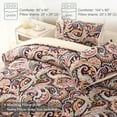 thumbnail image 4 of Exclusivo Mezcla 3-Piece Paisley Queen Comforter Set, Microfiber Bedding Down Alternative Comforter for All Seasons with 2 Pillow Shams, Black and Camel, 4 of 7