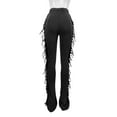 thumbnail image 6 of Fringe Elastic High Waisted Tassel Pants (M, Black), 6 of 6
