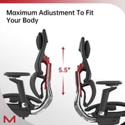 Ergonomic Office Chair,Computer Desk Gaming Chair with 6D Armrest Height Adjustable,136° Tilt for Office and Gaming