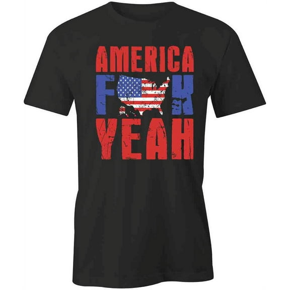 America FK Yeah T-Shirt | Patriotic American Black Tee Gift