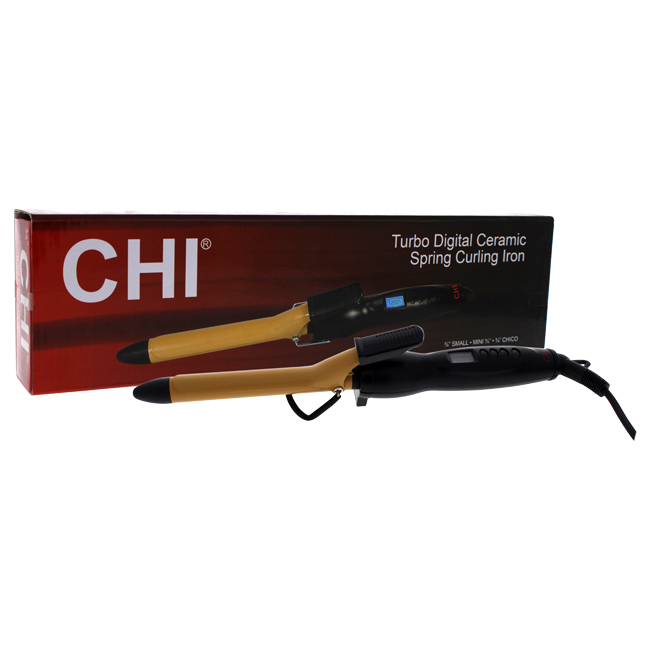 Turbo Digital Ceramic Spring Curling Iron European Plug by CHI for