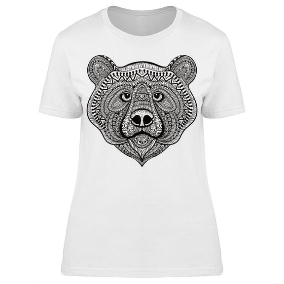 Zentangle Stylized Bear T-Shirt Women -Image by Shutterstock, Female Medium