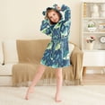 thumbnail image 3 of FORMRS Niños Bathrobe Unisex Hooded Robe Soft Plush Pajamas Sleepwear, Size 2-3T, Sharks Pattern, 3 of 7