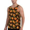 thumbnail image 2 of Uemuo Orange Pumpkin Pattern Men's Muscle Shirts Sleeveless Dry Fit Gym Workout Tank Top Lightweight Sports Tank Top Beach Tank Top, Loose-fit Sleeveless Shirt-4X-Large, 2 of 7