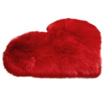 VerPetridure Wool Imitation Sheepskin Rugs Faux Fur Non Slip Bedroom Shaggy Carpet Mats