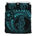 thumbnail image 2 of Juego de Funda Nórdica Caballito de Mar Polinesio - Polynesian Tattoo Blue, 2 of 6