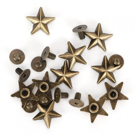 

Star Shape Rivet Studs DIY Clothes Shoes Decoration Accessories with Screws 14mmBronze
