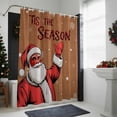 thumbnail image 4 of Christmas Black Santa Claus Bathroom Shower Curtain Xmas Winter Snowflake Snow Brown Waterproof Washable Shower Curtains for Bathtub Bath Decor with Grommets and Hook 54 X 78 Inch, 4 of 8