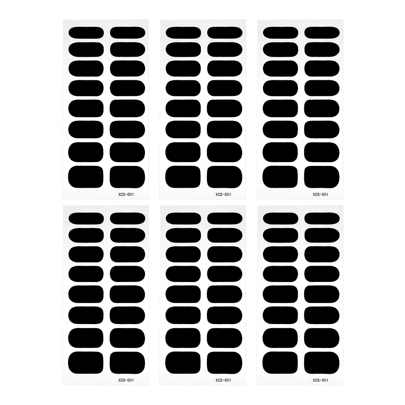 6 Sheets Nail Polish Stickers Black Color Nail Polish Strips Manicure