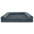 thumbnail image 2 of FurHaven Pet Products Faux Fleece & Chenille Cooling Gel Top Sofa Pet Bed for Dogs & Cats - Orion Blue, Jumbo Plus, 2 of 13